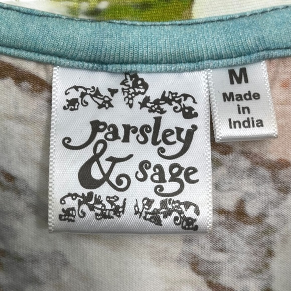 Parsley & Sage M Sleeveless Tunic Abstract Art Button Front Boho Colorful - Picture 3 of 4